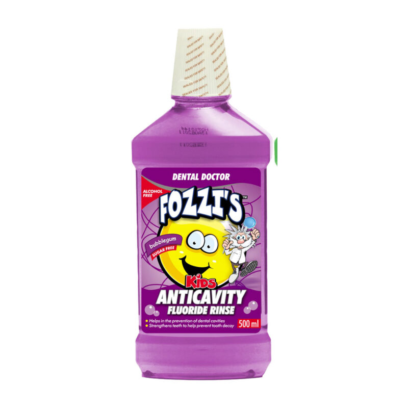 Dental Doctor Fozzi’s Anti-Cavity Flouride Rinse Kids Mouthwash – Bubble Gum – 500ml