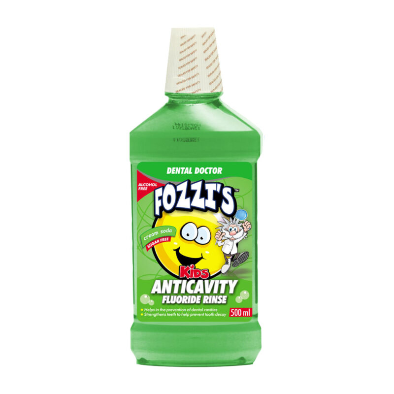 Dental Doctor Fozzi’s Anti-Cavity Flouride Rinse Kids Mouthwash – Cream Soda – 500ml