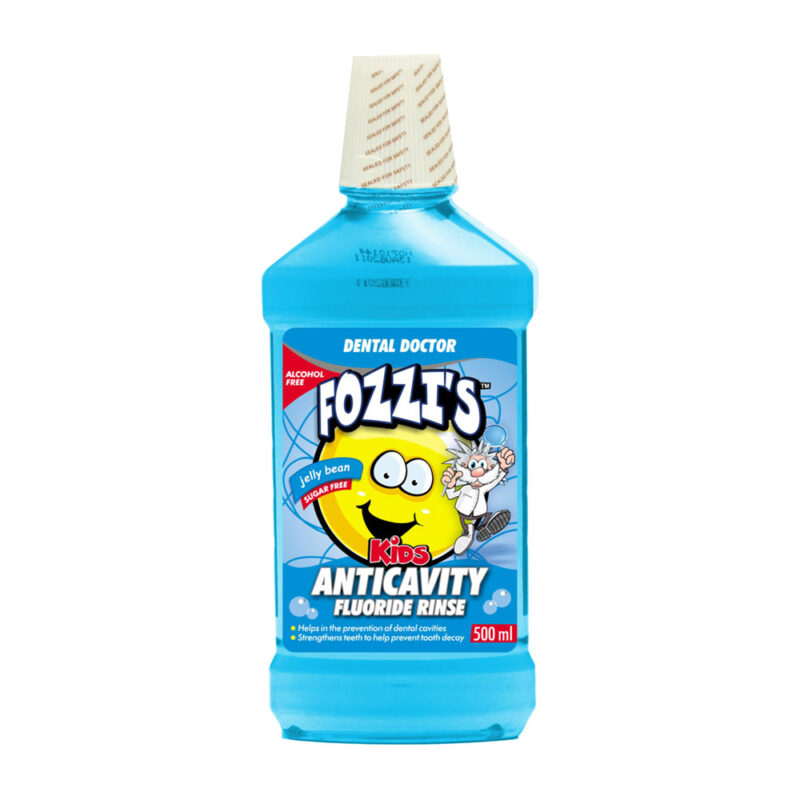 Dental Doctor Fozzi’s Anti-Cavity Flouride Rinse Kids Mouthwash – Jelly Bean – 500ml